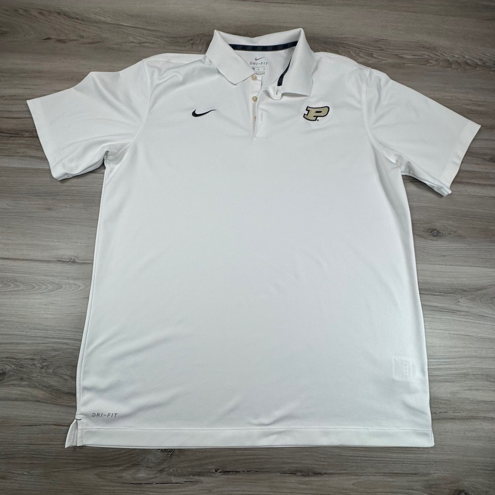 Nike Purdue Boilermakers Mens Varsity Polo Shirt White Dri-FIT XL M51300